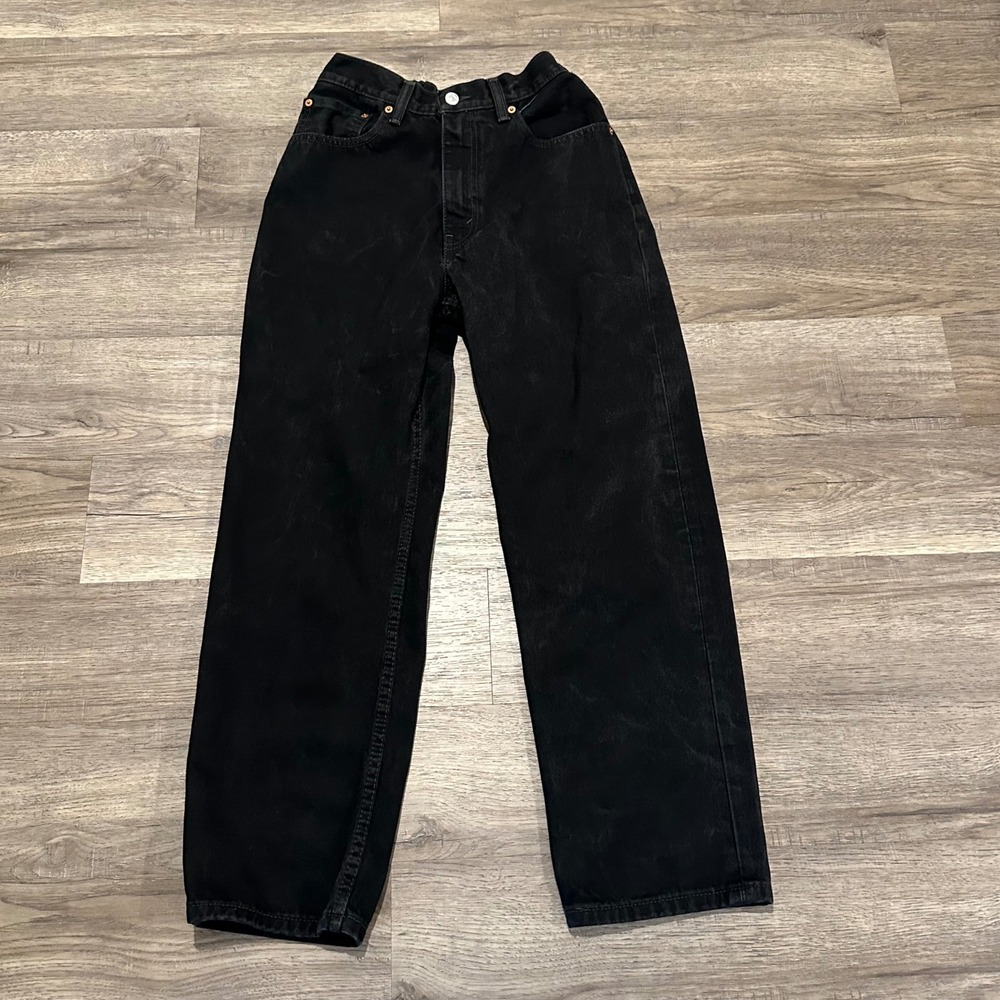 Levi's 550 Black Jeans W33 L30 Relaxed Fit Adjustable Waist Denim 00550-0260